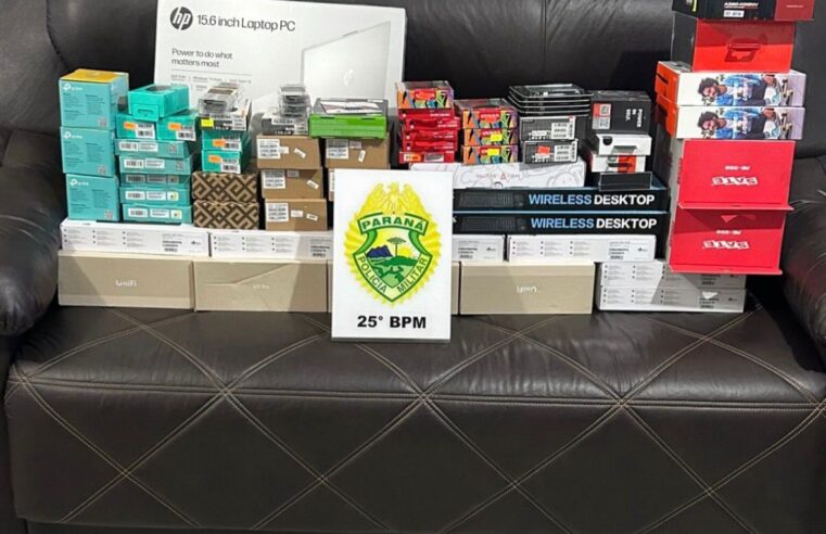 ROTAM apreende mercadorias sem nota fiscal na PR-323 após denúncias