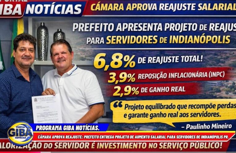 CÂMARA APROVA REAJUSTE: PREFEITO Entrega Projeto De Aumento Salarial Para Servidores De Indianópolis