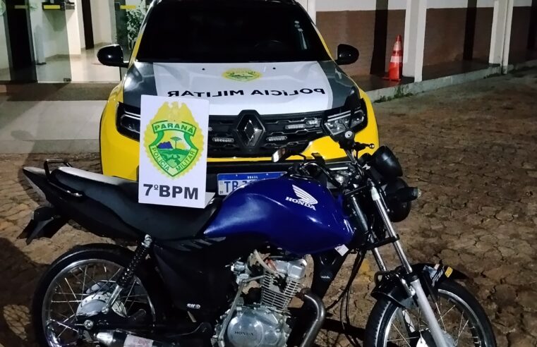 Motocicleta irregular é apreendida durante patrulhamento em Goioerê