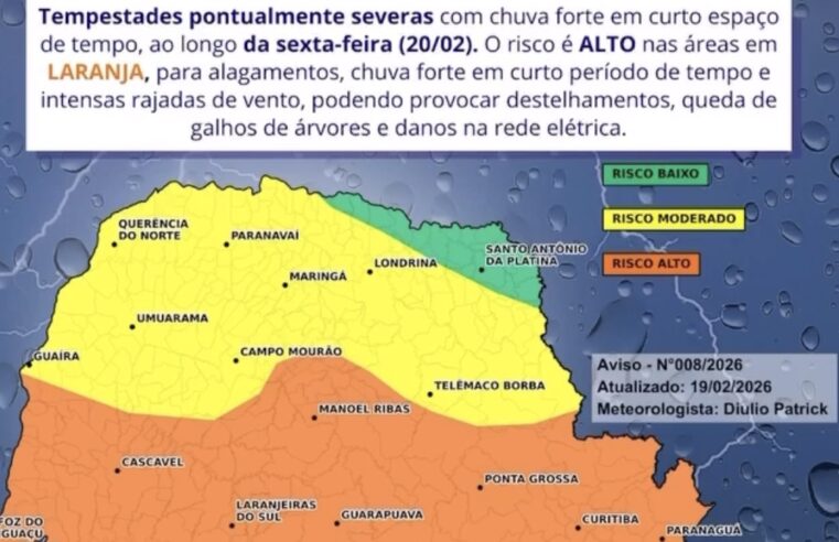 Aviso Meteorológico para essa sexta-feira!