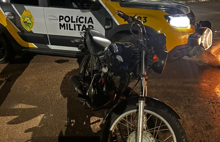 Jovem foge da polícia, sofre queda e motocicleta é apreendida em Goioerê