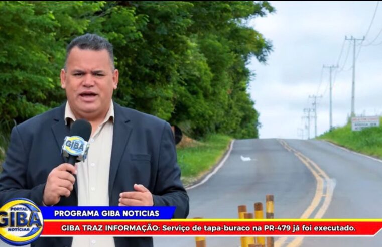 GIBA METENDO BRONCA – GIBA TRAZ INFORMAÇÃO: Serviço de tapa-buraco na PR 479 já foi executado