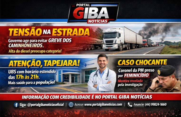 PROGRAMA GIBA NOTICIAS – TENSÃO NA ESTRADA ATENÇÃO, TAPEJARA!UBS CASO CHOCANTE Coronel
