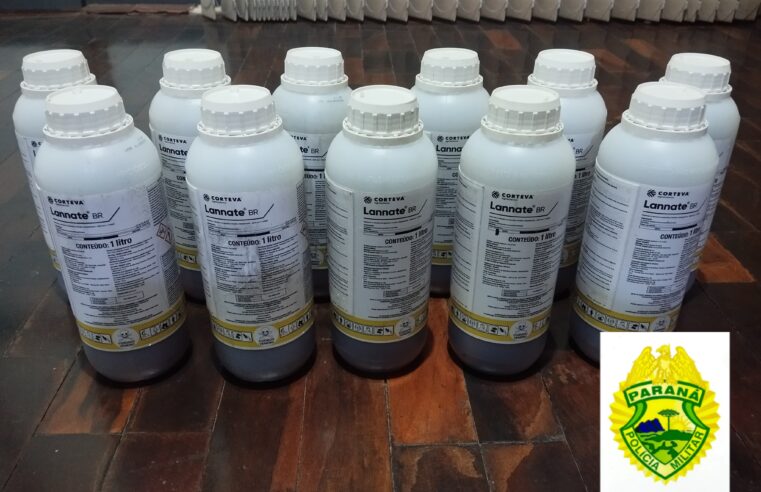 Polícia Militar apreende frascos de inseticida encontrados dentro de veículo em Terra Boa