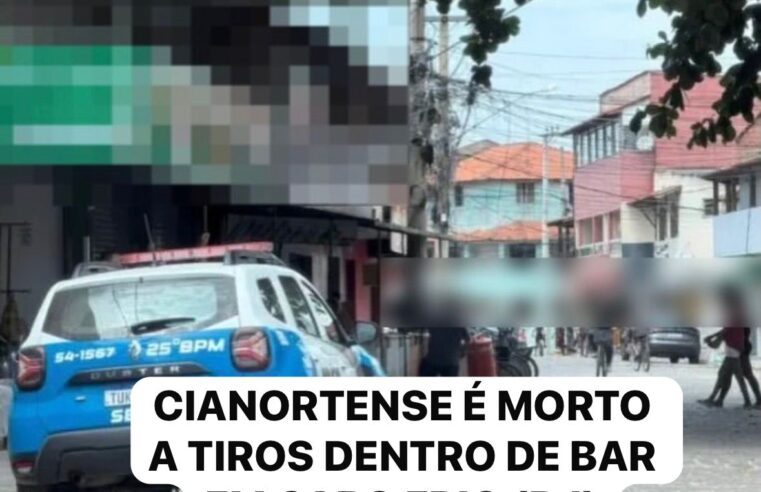 CIANORTENSE É MORTO A TIROS DENTRO DE BAR EM CABO FRIO (RJ)
