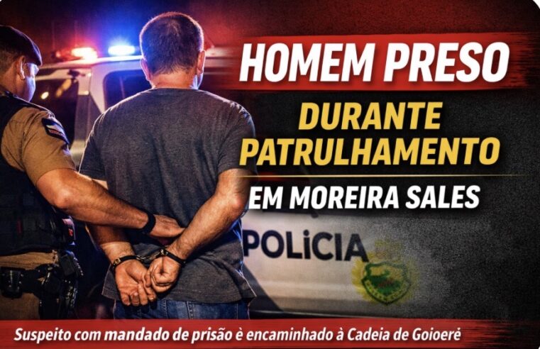 Homem com mandado de prisão é detido durante patrulhamento em Moreira Sales