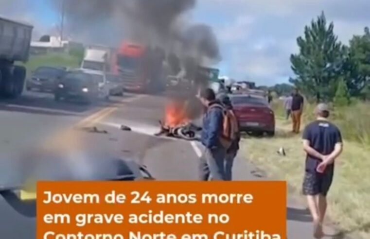 Jovem de 24 anos perde a vida em grave acidente no Contorno Norte, em Curitiba