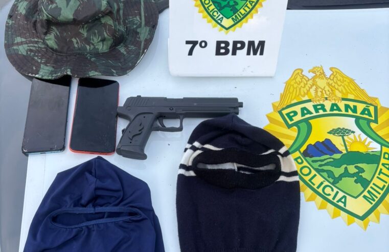 Suspeitos com simulacro são detidos após tentativa de furto em Cruzeiro do Oeste