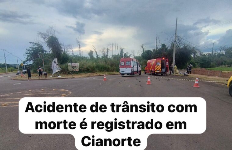 Acidente de trânsito com morte é registrado em Cianorte