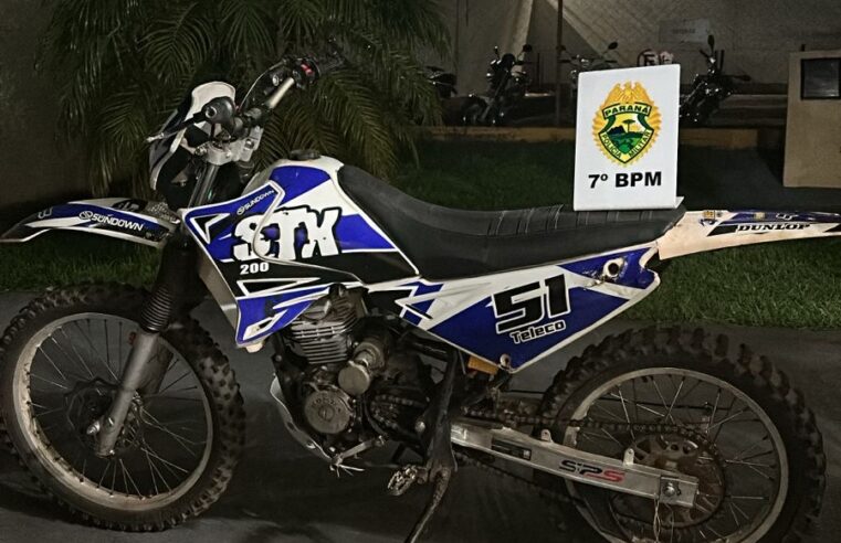 Motocicleta irregular é apreendida após denúncias em distrito de Tuneiras do Oeste