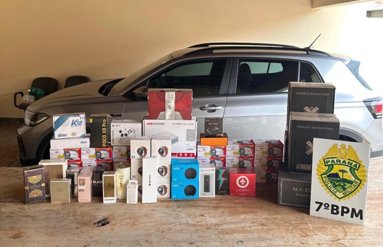 Polícia apreende mercadorias contrabandeadas avaliadas em R$ 15 mil na PR-479