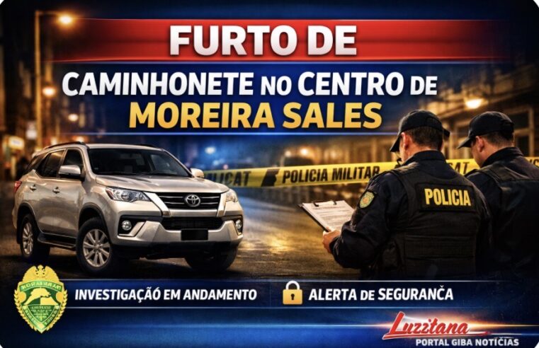 Furto qualificado de caminhonete é registrado no Centro de Moreira Sales durante a madrugada
