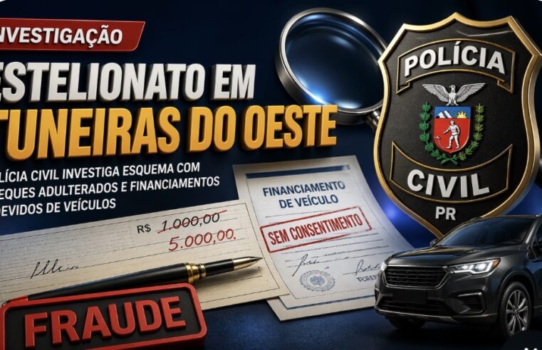 Estelionato em Tuneiras do Oeste: Polícia Civil investiga esquema com cheques adulterados e financiamentos indevidos