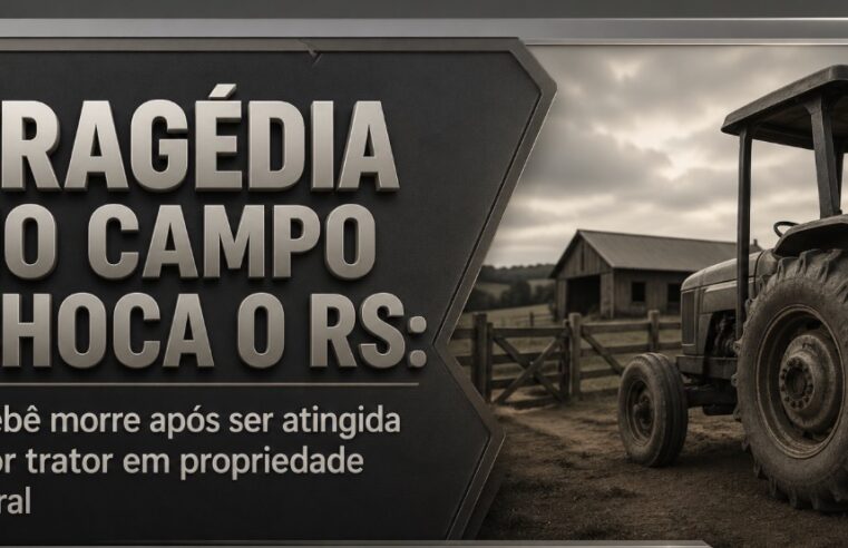 TRAGÉDIA NO CAMPO CHOCA O RS: Bebê morre após ser atingida por trator em propriedade rural Neste  Domingo (26)