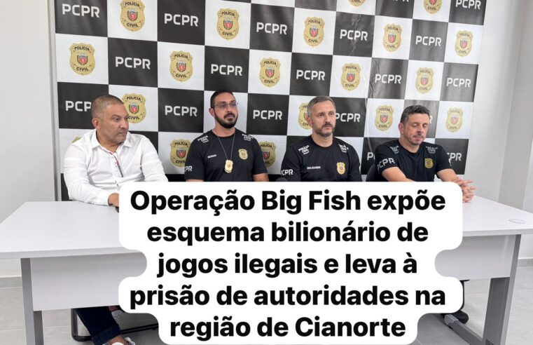 Operação Big Fish: ação policial interestadual mira esquema de jogos ilegais na região de Cianorte
