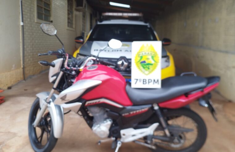 IRREGULARIDADES NO TRÂNSITO RESULTAM EM APREENSÃO DE MOTOCICLETA EM RONDON
