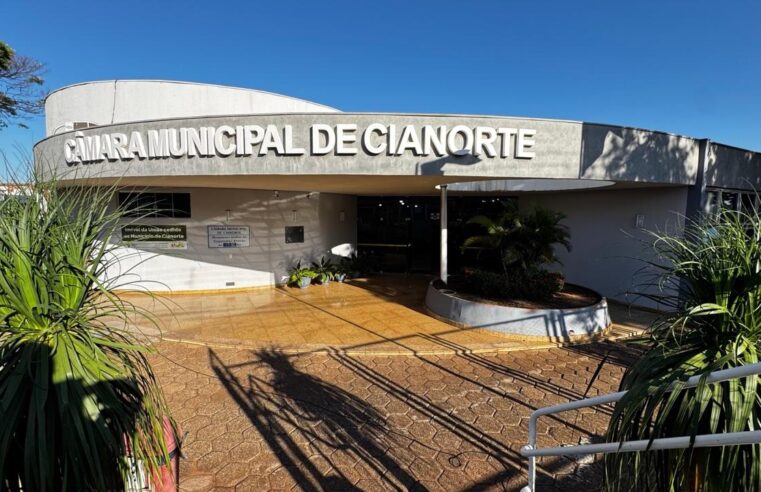 Câmara de Cianorte convoca sessão extraordinária para analisar parecer de Comissão Processante em caso de denúncia com pedido de cassação