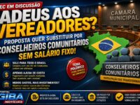 PEC quer substituir vereadores por conselheiros comunitários em cidades pequenas de todo o Brasil