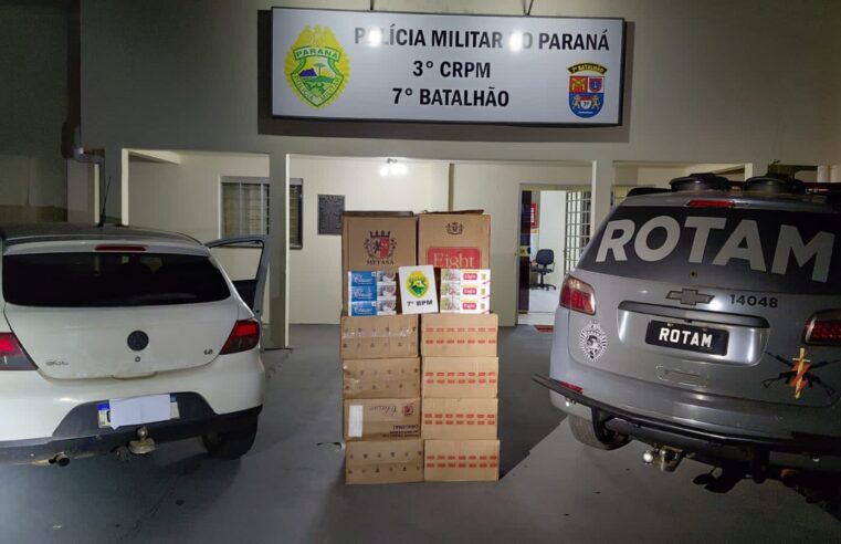 ROTAM apreende carga de cigarros contrabandeados na PR-323