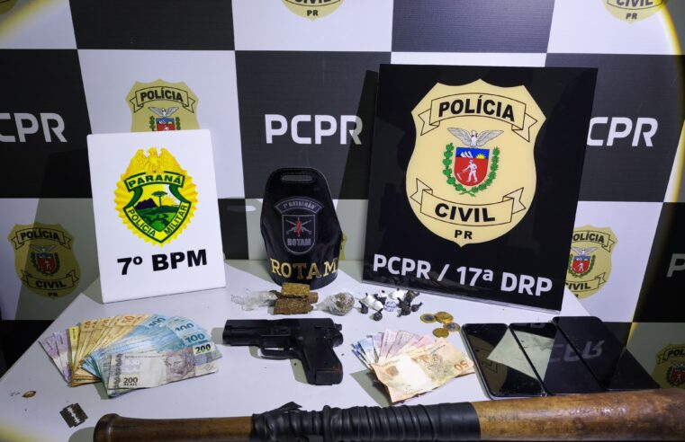 Operação conjunta apreende drogas e prende suspeitos de tráfico em Tuneiras do Oeste