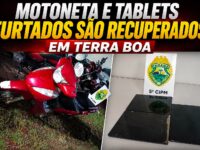 MOTONETA E TABLETS FURTADOS SÃO RECUPERADOS EM TERRA BOA