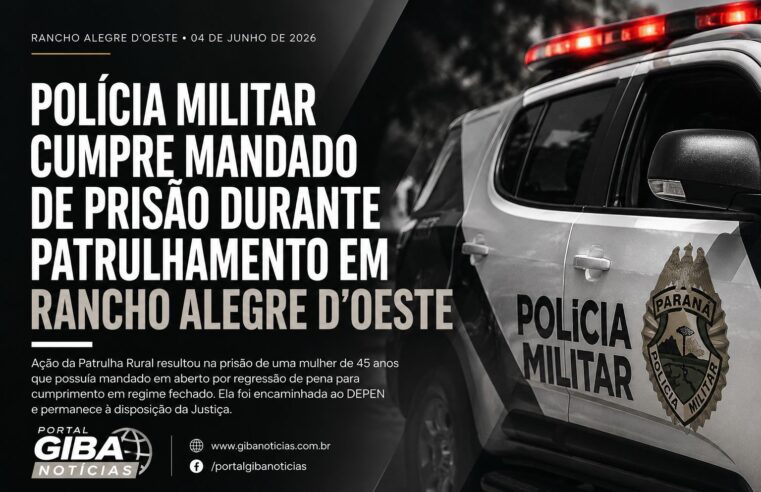 HOMEM COM MANDADO DE PRISÃO É DETIDO PELA POLÍCIA MILITAR EM GOIOERÊ