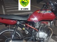 MOTOCICLETA É APREENDIDA DURANTE FISCALIZAÇÃO DE TRÂNSITO EM CIANORTE