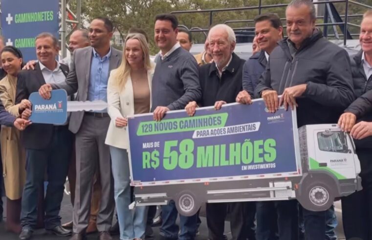 Japurá é contemplada com novo caminhão-pipa durante entrega de equipamentos ambientais do Governo do Paraná