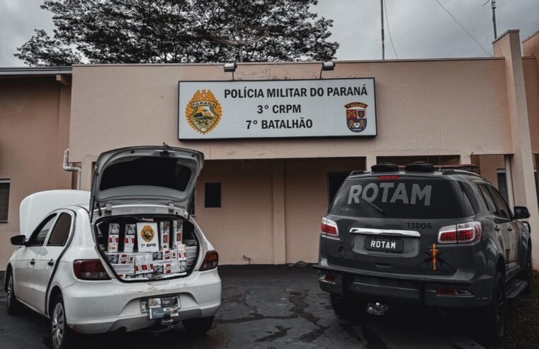 Operação Cidade Segura: PM apreende 502 pacotes de cigarros contrabandeados em Cruzeiro do Oeste