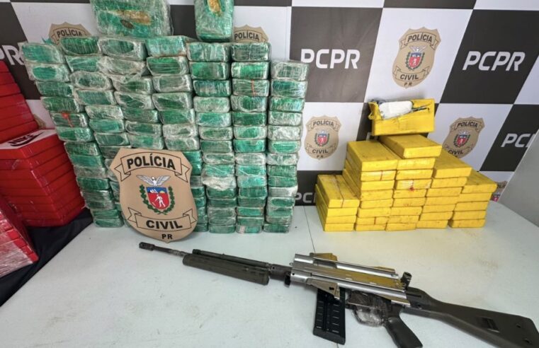 PCPR apreende carga milionária de drogas e arsenal de armas em Campo Largo