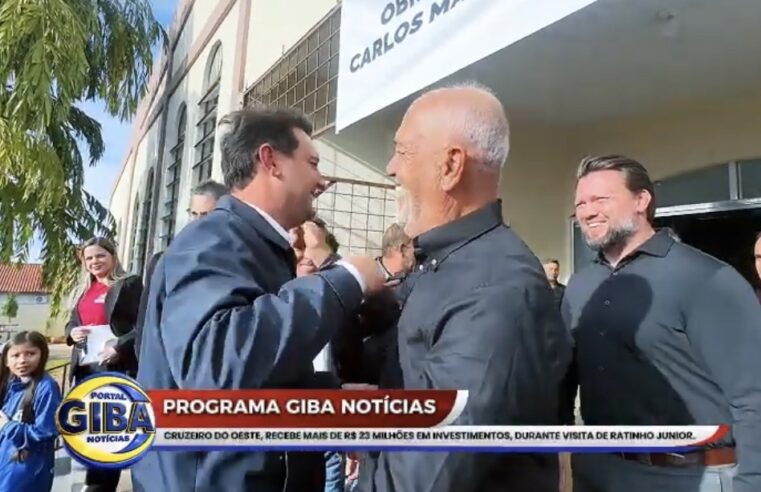 Ratinho Jr anuncia investimentos em Cruzeiro do Oeste
