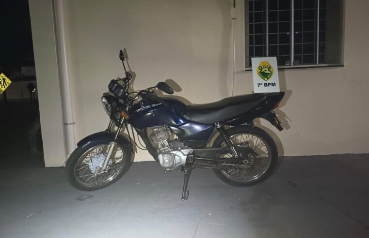 Adolescente é abordado conduzindo motocicleta irregular em Cruzeiro do Oeste