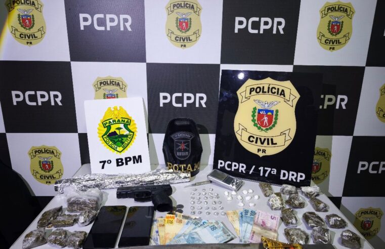 OPERAÇÃO EFEITO DOMINÓ APREENDE DROGAS, DINHEIRO E SIMULACRO DE ARMA EM CRUZEIRO DO OESTE