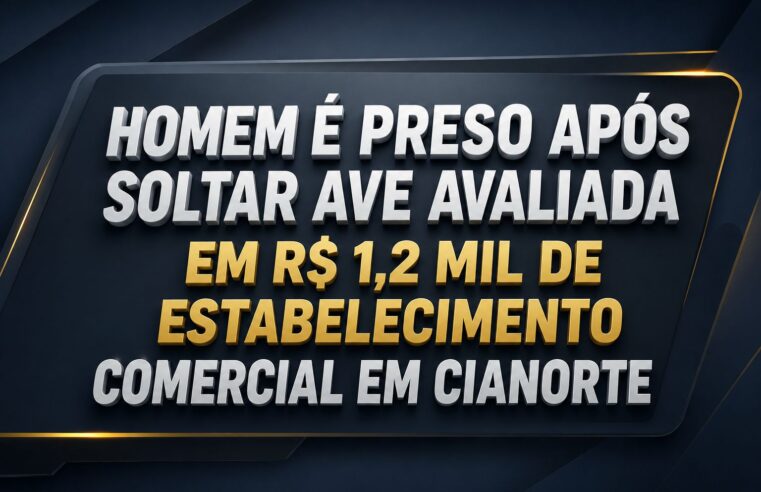 HOMEM É PRESO APÓS SOLTAR AVE AVALIADA EM R$ 1,2 MIL DE ESTABELECIMENTO COMERCIAL EM CIANORTE