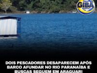 Bombeiros fazem buscas por dois pescadores desaparecidos no Rio Paranaíba, em Araguari
