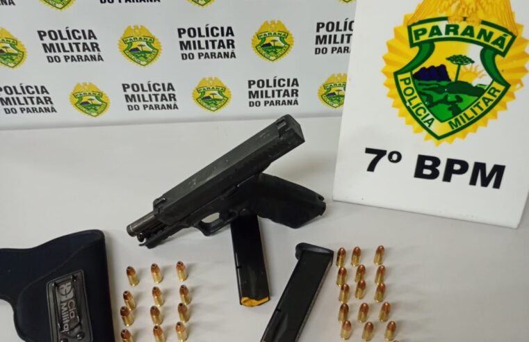 Homem é preso com pistola 9mm e munições durante abordagem na PR-323 em Cruzeiro do Oeste