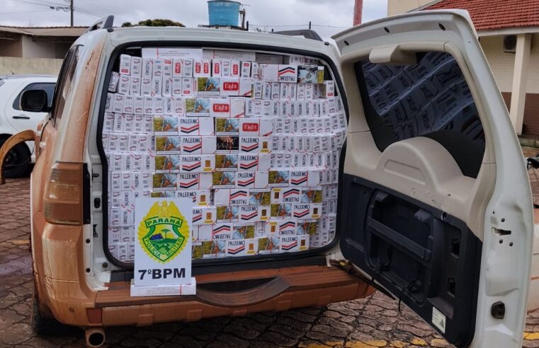 Ação conjunta da PM termina com apreensão de carga de cigarros contrabandeados em Moreira Sales