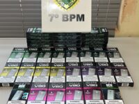 Polícia Militar apreende 43 cigarros eletrônicos de origem estrangeira durante abordagem em Mariluz