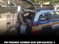 Homem ataca três pessoas com faca após discussão no distrito de Celso Bueno, em Monte Carmelo (MG), e acaba preso