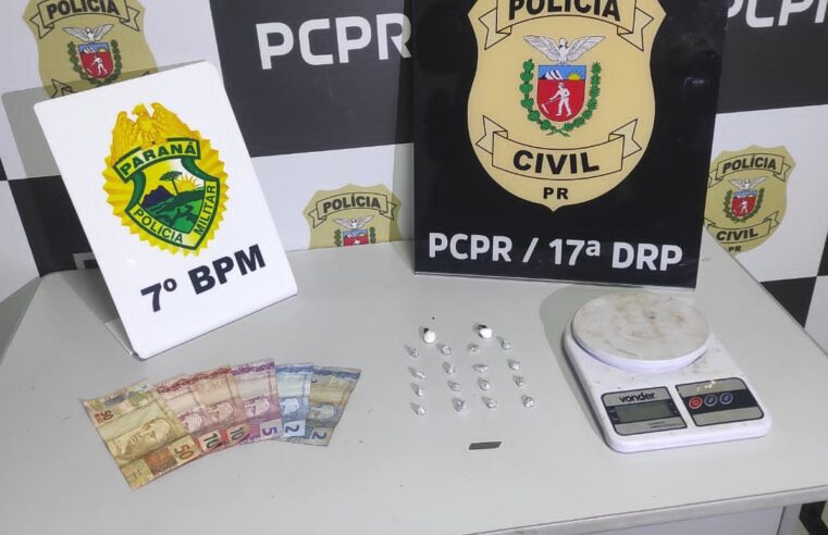 Operação conjunta entre PM e Polícia Civil apreende drogas e prende casal por tráfico em Tapejara