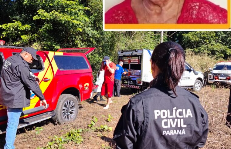 URGENTE: Corpo encontrado em Porto Tigre pode ser de idosa desaparecida em Maringá; identificação depende de exames periciais