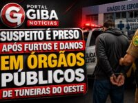 Suspeito é preso após furtos e danos em órgãos públicos de Tuneiras do Oeste