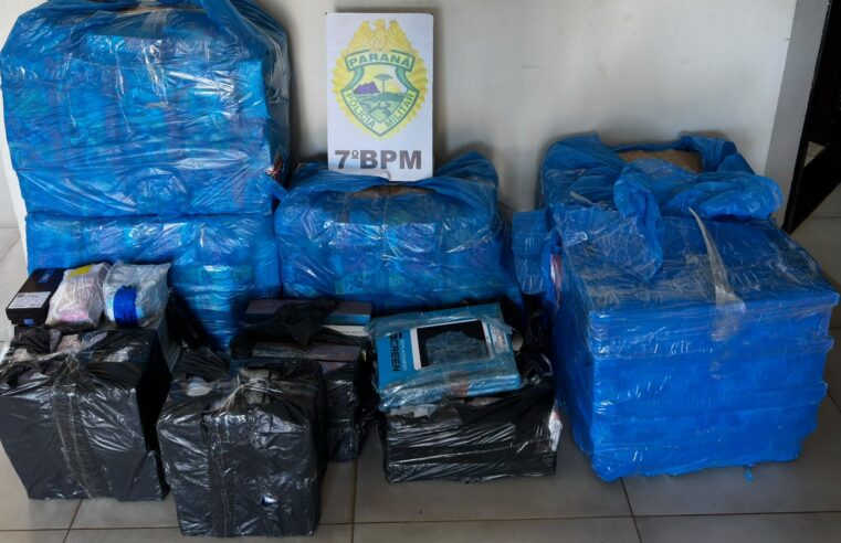 Polícia Militar apreende mercadorias do Paraguai em ocorrência de descaminho em Goioerê