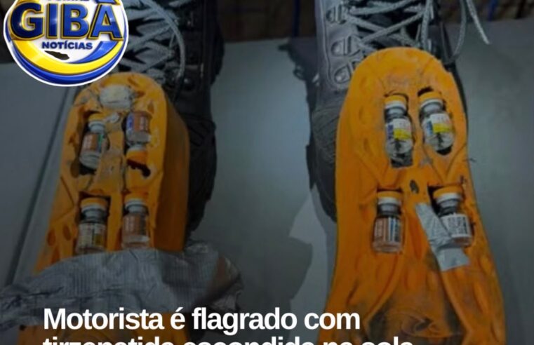 Motorista é flagrado com oito ampolas de tirzepatida escondidas na sola da bota na Ponte da Amizade