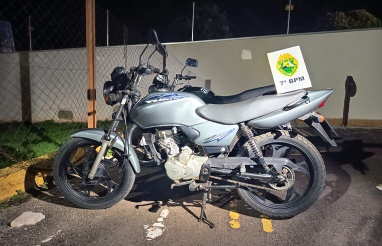 Motociclista sem habilitação é flagrado com moto irregular durante patrulhamento em Cruzeiro do Oeste