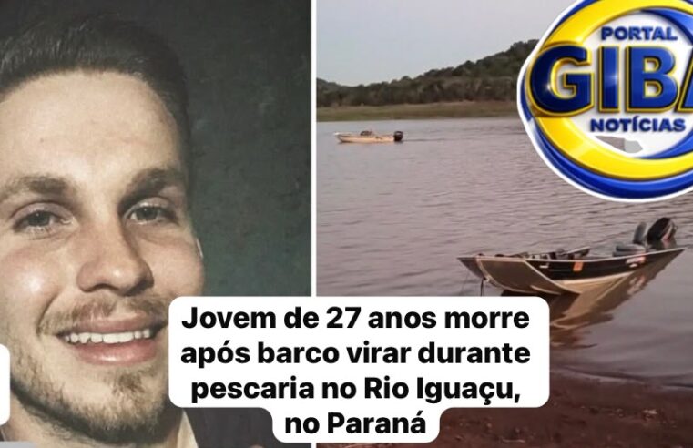 Jovem de 27 anos morre após barco virar durante pescaria no Rio Iguaçu, no Paraná