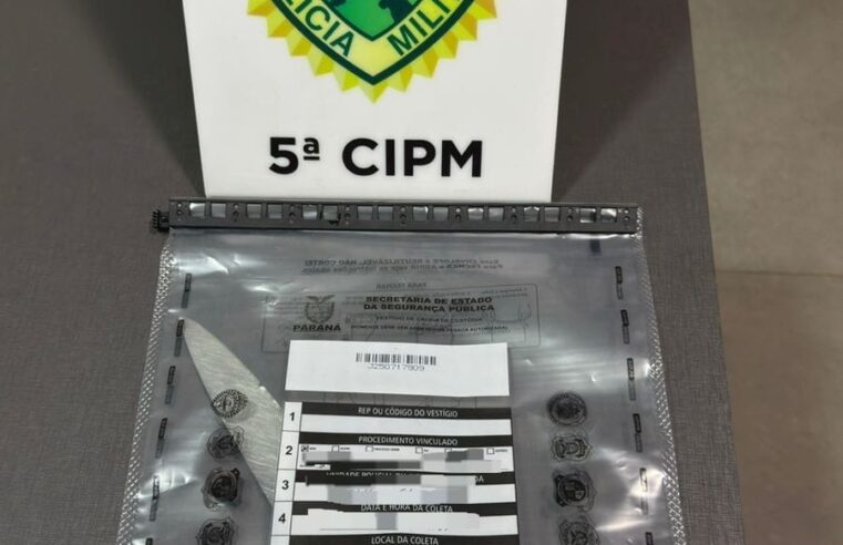 Homem é flagrado com faca de 19 centímetros em estabelecimento e recebe Termo Circunstanciado em Cianorte