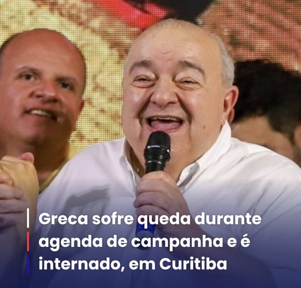 Ex-prefeito Rafael Greca sofre queda durante agenda de campanha no Oeste do Paraná e retorna a Curitiba para exames