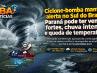 Ciclone-bomba mantém alerta no Sul do Brasil; Paraná pode ter ventos fortes, chuva intensa e queda de temperatura