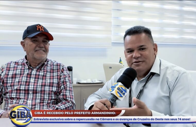 Giba é recebido pelo prefeito Armandinho em Cruzeiro do Oeste